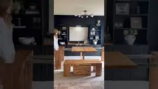 Expandable 6-in-1 Transformer Table and Bench | Hardwood Furniture #SmartHome #SmartFurniture