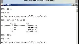 PL10   PL SQL Tutorial   DML and TCL statements Hands On