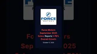 Продажи Force Motors в сентябре 2025 г.: общий рост составил 1,79% #stockmarketindia #financialnews