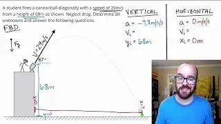 Projectile Motion Problem - Diagonal Launch