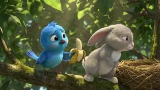 When a Baby Blue Bird Makes a New Friend | Cute 3D Animated Short Story