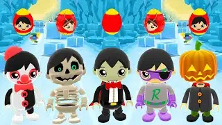 TAG WITH RYAN DARK TITAN VS COUNT VS JACK O LANTERN VS CLOWN RYAN VS SKELE RYAN EGG HALLOWEEN