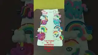 Unicorn hair clips / papa pig hair clips