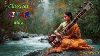 Traditional Indian sitar instrumental music | calming and happy