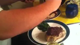 Pork chops and spinach