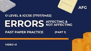 Errors in Accounting Past Paper Questions | O-Levels & IGCSEs Accounting (0452/7707)