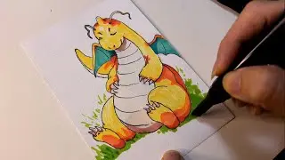 Drawing Dragonite Pok&eacute;mon | Cute Marker Art Tutorial