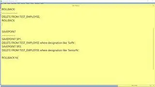 TCL - COMMIT,ROLLBACK,SAVEPOINT with examples