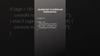How to use JavaScript Conditional Statements using If - JavaScript tutorial #shorts #shortsvideo
