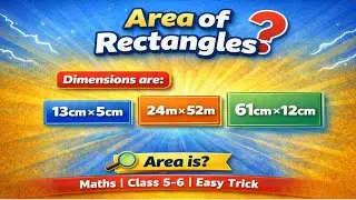 Find the area of rectangle of following dimensions. a) 13 cm by 5cm  b) 24 m by 52 m c) 61cm by 12cm
