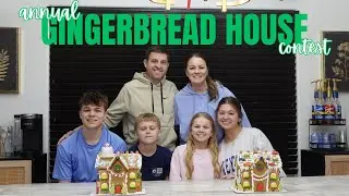 annual GINGERBREAD HOUSE making contest: boys vs. girls