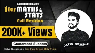 Maths & Stats Full Revision for CA Foundation in Just 8 Hours to Gain 70% | Maths Marathon