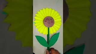 paper craft ideas for kids | diy paper sunflower making video #shortsfeed #art #craft #diy #shorts