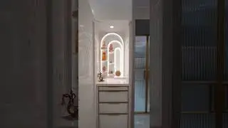 Modern Mandir Design with Corian Door & Marble Interior | Peaceful Home Templeby Design Touch Studio