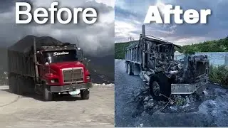 A Driver Of ATen WhellerTruck Escpe Death When  IsTruck Caught Fire stt On Reaching Grants pen stt