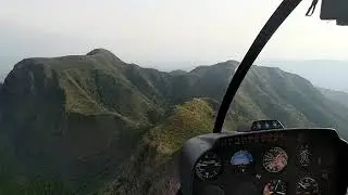 Flying by helicopter in Kenya