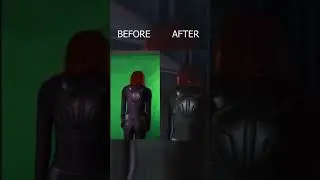 Black widow's green screen scene
