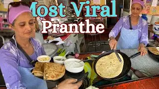 Hardworking Lady Selling Most Viral Amul Butter Paranthe in Yamunanagar || @Ramanpunjabitadka||