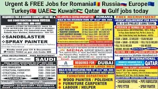 Срочные и БЕСПЛАТНЫЕ вакансии для Румынии🇷🇴 России🇷🇺 Европы🇪🇺 Турции🇹🇷 ОАЭ🇦🇪 Кувейта🇰🇼 Катара🇶🇦 Р...