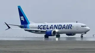 Icelandair Boeing 737 MAX 8, TF-ICE, arrival & departure in Nuuk international airport 23/06-2025