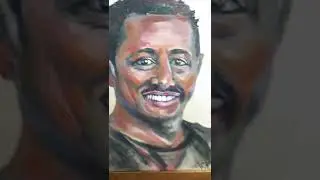 Teddy Afro painting framed original art Ethiopian art African art men portrait oil painting original