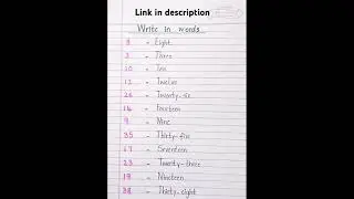 Write in words