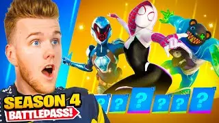 *NEW* SEASON 4 BATTLE PASS IN FORTNITE! (SPIDER-GWEN)