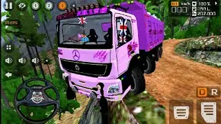 INDIAN BHARAT BENZ TIPPER TRUCK LONG HILLS OFF-ROAD DRIVING | BUS SIMULATOR INDONESIA