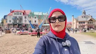 جولة في Mont Tremblant  كيبيك  كندا 🇨🇦 في فصل الخريف 🍂  وتسلق الجبل ⛰️ 😁