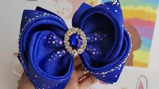 Moño caracol con listón de 7.5 cm || moños para niñas || moños de moda 2023