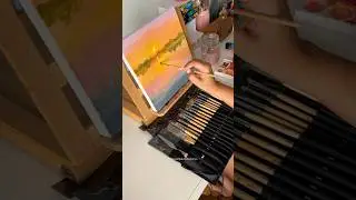 New Brush set🤎🎨 #artshorts #floralart #acrylicpainting #acrylicscenery #landscapepainting #artist