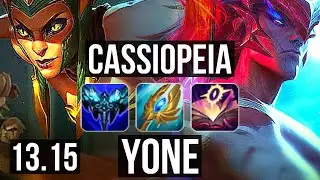 CASSIOPEIA vs YONE (TOP) | 7/0/1, 68% winrate, 7 solo kills, Godlike | KR Grandmaster | 13.15