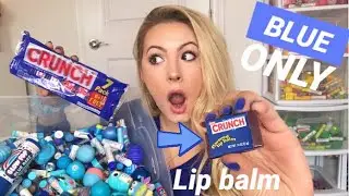 🦋💙 My BLUE Lip Balms Choose What I Eat for 24 Hours! *SATISFYING*