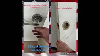 Commercial Schlage handle lock installation in *80010* www.bs-locksmith.com 720-372-8577 Aurora, CO.