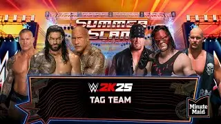 Roman Reigns, Randy Orton & The Rock vs Undertaker, Kane & Stone Cold | WWE 2K25 4K