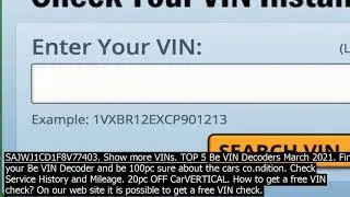 The be free vin decoder the vin decoder reads your unique vehicle id number and provides