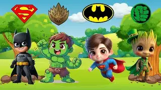 Guess the Character Quiz  Superman vs Hulk vs Batman Groot Kids Game