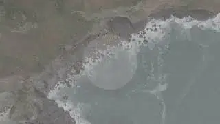 Cantabrian coast, North of Spain, cliffs, bay, ocean, cloudy, top-down shot