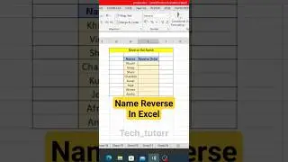 Reverse name in Excel #viral #yshorts #youtubeshorts