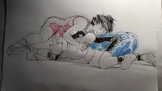 レスリングのイラスト描いてみた/Wrestling Drawing