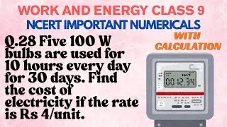 Five 100 W bulbs are used for 10 hours every day for 30 days. Find the cost of electricity