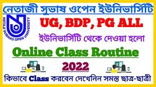 NSOU UG, BDP, PG Online Class Routine 2022 Big Update Official