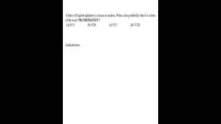 A letter of English is chosen at random. What is probability that it's from word MATHEMATICS #shorts