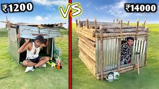 Overnight Survival Bunker House Challenge || Low Budget Bunker House Challenge 🏚 ₹1200 VS ₹14000 🏠