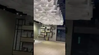 Echo Reduction Wavy Fabric Ceiling #ceilingdesign #ceilingdecoration #ceilingideas