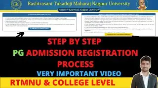 RTMNU Step by Step PG Admission Form Filling Process  | Post Graduation Form Filling Process 2021