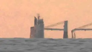 Ship partly below horizon