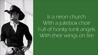Tim McGraw ~ Neon Church (Lyrics)