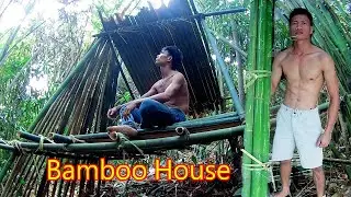 Make a bamboo house in the forest 2021