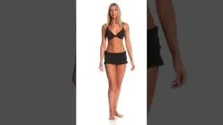 Beach House Swimwear Solid Ruffled Swim Skirted Bikini Bottom | SwimOutlet.com